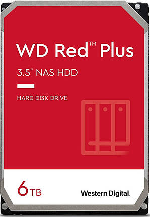 Жорсткий диск WD 6TB 3.5" 5400 256MB SATA Red Plus NAS, фото 1