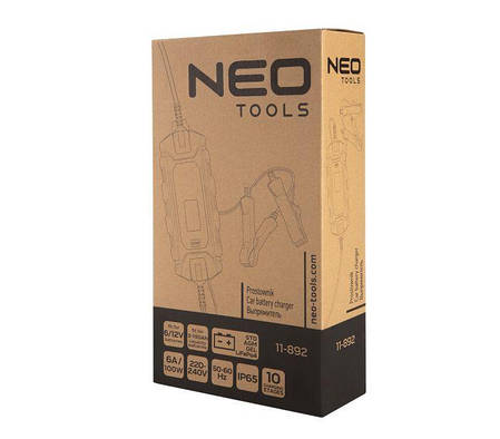 Зарядний пристрій Neo Tools, 6А/100Вт, 3-150Аг, для STD/AGM/GEL/LiFePO4 акумуляторів, фото 3