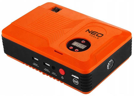 Пусковий пристрій Neo Tools Jumpstarter, 12В, Power Bank 14000мАг, 400А, 2хUSB 5В, компресор 3.5бар, ліхтарик LED, для автомобілів, фото 1