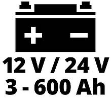 Пуско-зарядний пристрій Einhell CE-BC 30 M, 12/24В, 3-600Аг, макс 30А, фото 6