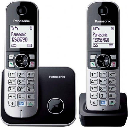 Радіотелефон DECT Panasonic KX-TG6812UAB Black, фото 1