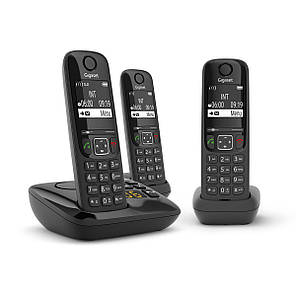 Радіотелефон DECT Gigaset AS690 AM TRIO Black, фото 1