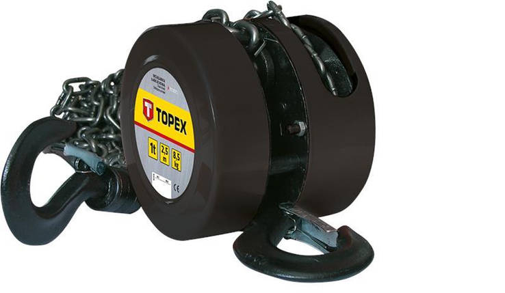 Лебідка канатна TOPEX, до 2 т, ланцюг 2.5 м, вага 11 кг, фото 1