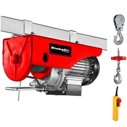 Тельфер електричний Einhell TC-EH 250, 500Вт, до 250кг, трос 12м, 9.55кг, фото 1