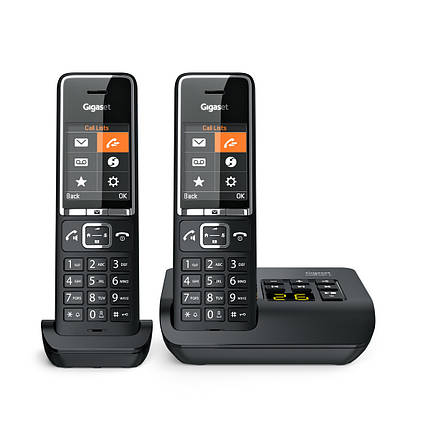Радіотелефон DECT Gigaset Comfort 550 AM DUO Black Chrome, фото 1