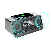 Акустична док-станція iHome IBN350G, Qi Wireless Charging, BT, NFC, USB, Aux Mic, фото 5