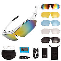 Защитные тактические солнцезащитные OAKLEY белые 5 лінз One size+ очки с поляризацией