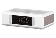 Акустична док-станція 2E SmartClock Wireless Charging, Alarm Clock, Bluetooth, FM, USB, AUX White, фото 3