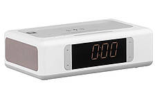Акустична док-станція 2E SmartClock Wireless Charging, Alarm Clock, Bluetooth, FM, USB, AUX White, фото 4