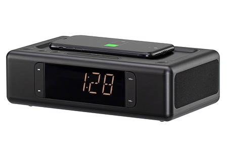 Акустична док-станція 2E SmartClock Wireless Charging, Alarm Clock, Bluetooth, FM, USB, AUX Black, фото 1