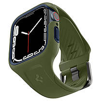 Чохол та ремінець 2в1 Spigen для Apple Watch 45mm Liquid Air Pro, Moss Green, фото 4