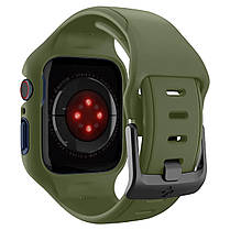 Чохол та ремінець 2в1 Spigen для Apple Watch 45mm Liquid Air Pro, Moss Green, фото 6