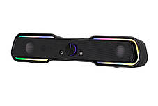 Акустична система (саундбар) 2E PCS101 RGB, 2.0, USB, Black, фото 4