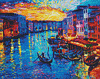 Набор Алмазная мозаика вышивка Романтическая Венеция Волшебный закат на подрамнике полная выкладка 5d 40х50 см