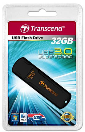 Накопичувач Transcend JetFlash 700 — USB 3.1 Type-A, 32GB, чорний, фото 2