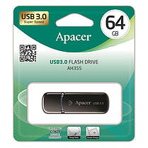 Накопичувач Apacer 64GB USB 3.1 Type-A AH355 Black, фото 5