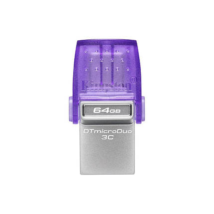 Накопичувач Kingston   64GB USB 3.2 Type-A + Type-C DT microDuo 3C R200MB/s, фото 1