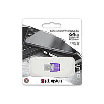 Накопичувач Kingston   64GB USB 3.2 Type-A + Type-C DT microDuo 3C R200MB/s, фото 6