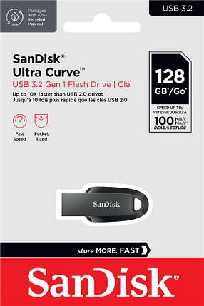 Накопичувач SanDisk 64GB USB 3.2 Type-A Ultra Curve Black, фото 1