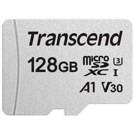 Карта пам'яті Transcend microSD 128GB C10 UHS-I R100/W40MB/s + SD, фото 1