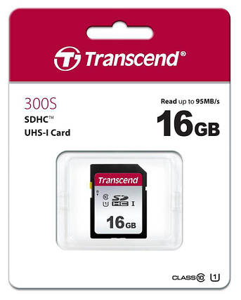 Карта пам'яті Transcend SD 16GB C10 UHS-I R95/W10MB/s, фото 2