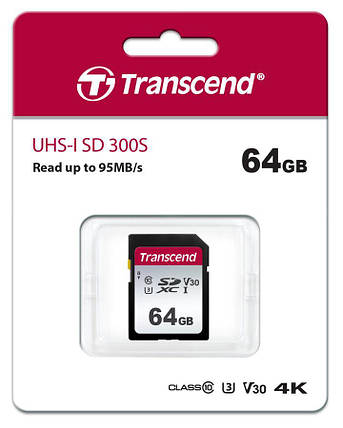 Карта пам'яті Transcend SD 64GB C10 UHS-I R100/W20MB/s, фото 3