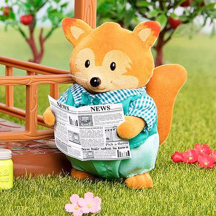 Набір фігурок Li’l Woodzeez — Сім’я Лисичок, 4 шт., книжка EN (6483), фото 2