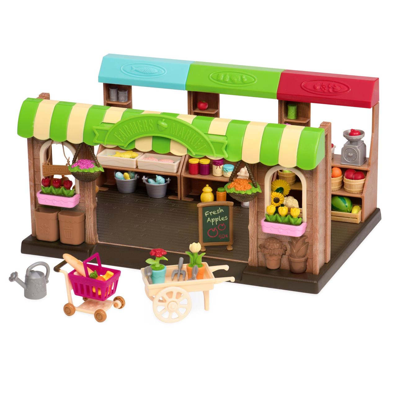 Ігровий набір Li’l Woodzeez WZ6630 — фермерський ринок, продуктовий прилавок з аксесуарами
