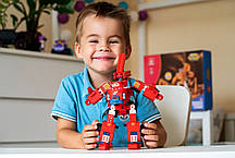 Конструктор-трансформер Super Wings — Small Blocks 2-in-1 Buildable Transforming Vehicle Jett, Джетт (EU385005), фото 5