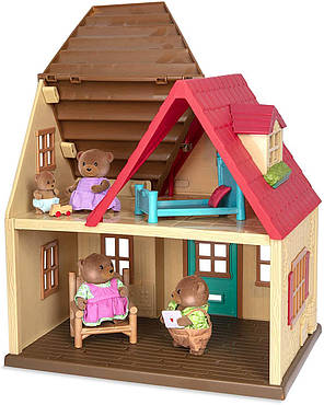 Ігровий набір Li’l Woodzeez WZ6624Z — заміський будинок, двоповерховий котедж із меблями, фото 1
