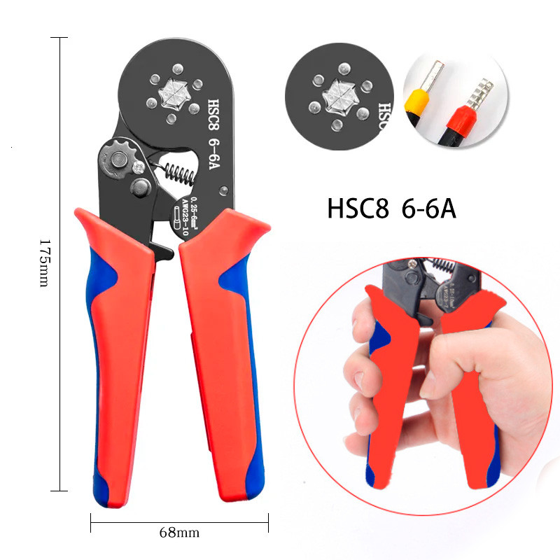 Обтискні кліщі кабельних наконечників 0,25 - 6мм (Кримпер HSC 8 6-6), фото 1