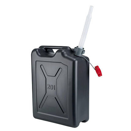 Каністра Neo Tools Pressol паливна 20л пластик HDPE, армійська, міцна, гнучкий злив, 1.45кг, чорний, фото 1