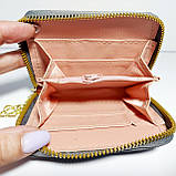 Гаманець маленький на блискавці сірий із декором кот 09, фото 5