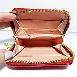 Гаманець маленький на блискавці червоний шкірозамінник 09, фото 5