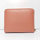 Гаманець маленький на блискавці пудровий із декором кот 09, фото 2