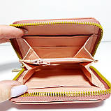 Гаманець маленький на блискавці пудровий із декором кот 09, фото 5