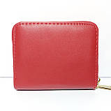 Гаманець маленький на блискавці червоний шкірозамінник 09, фото 2