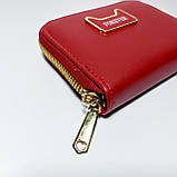 Гаманець маленький на блискавці червоний шкірозамінник 09, фото 4
