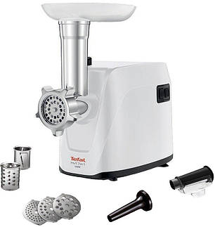 М'ясорубка Tefal, 1600Вт, чаша-1.9л, 3 решітки + для ковбас., 2 терки, насадка для томатів, пластик, білий, фото 3