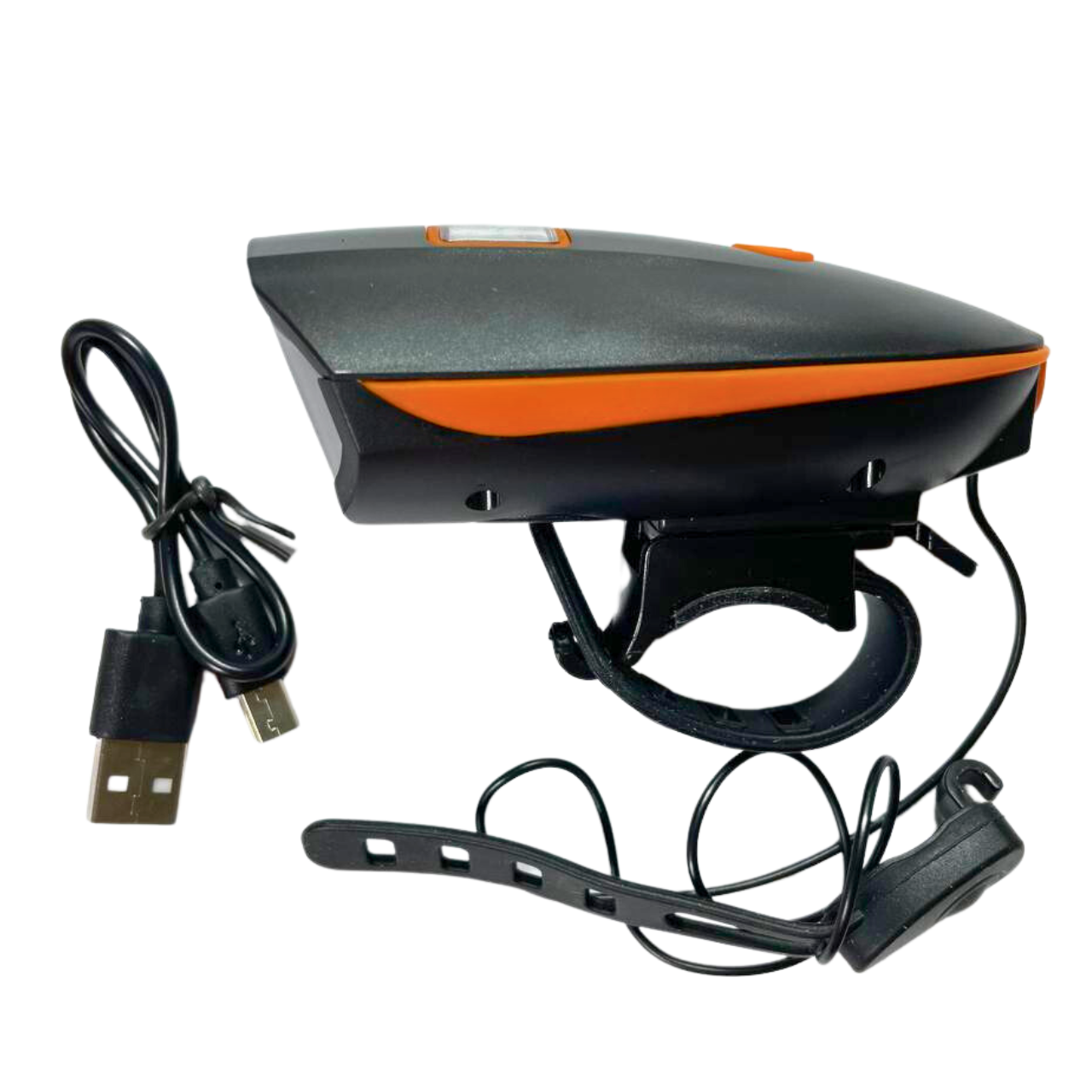 Велофара зі звуковим сигналом HJ-7589 250 Lumens модель SA-48 Жовтогарячий