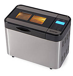 Хлібопічка Gorenje, 815Вт, програм-1.4,  макс.вес -1.4кг, форма-прямокутрик, нерж.сталь, чорний