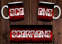 Чашка белая керамическая "Scorpions" Скорпионс  ABC