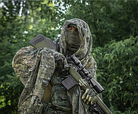 Маскувальна шарф-сітка для снайпера M-Tac 250X200 мультикам Велика снайперська сітка для максування