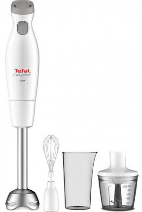 Блендер Tefal заглибний Easychef, 450Вт, 3в1, чаша-800мл, чопер 500мл, турборежим , білий, фото 1