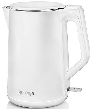Електрочайник Gorenje, 1.5л, пластик, матовий, білий, фото 1