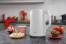 Електрочайник Gorenje, 1.5л, пластик, матовий, білий, фото 3