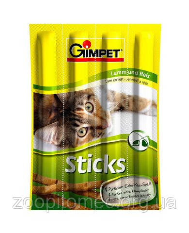 GIMPET Sticks ласощі для кішок (ягня + рис), 4шт
