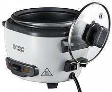Рисоварка Russell Hobbs, 200Вт, чаша-0,7л, механічне керування, знімна кришка, нерж. сталь, чорно-біла, фото 4