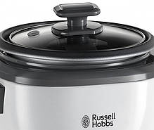 Рисоварка Russell Hobbs, 200Вт, чаша-0,7л, механічне керування, знімна кришка, нерж. сталь, чорно-біла, фото 5