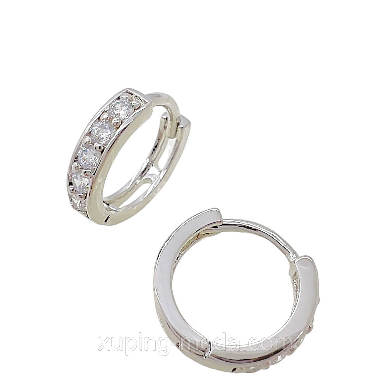 Сережки гарні xuping. 11х2 мм. Родій, фото 1